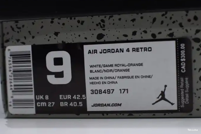 Reps TBK Crimson-Royal Air Bright 4 Blue Jordan White 308497-171 0618